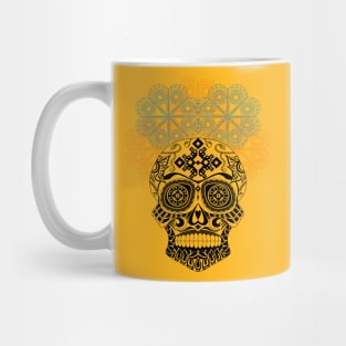 skeleton crown in floral ecopop pattern Mug